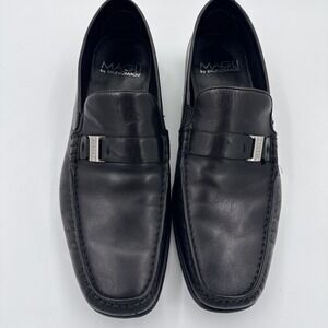 Vtg Bruno Magli Leather Slip On Loafer in Black Size 8M